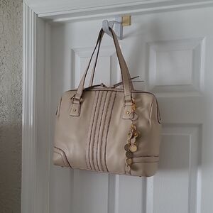 Franklin Covey Leather Tote With Matching Wristlet & Key Fob Set